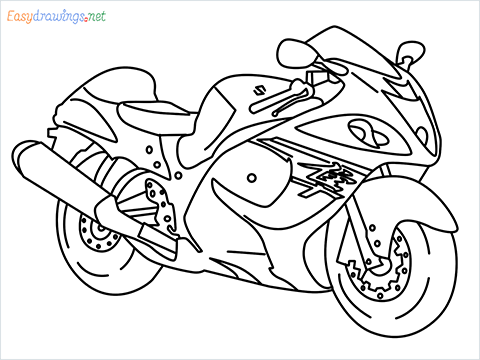 how to draw hayabusa bike step by step for beginners