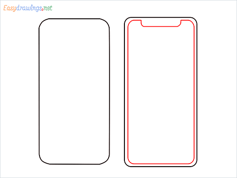 How to draw Apple Iphone step (3)