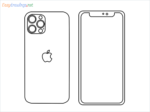 How to draw Apple Iphone step by step for beginners