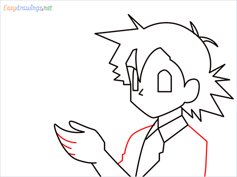 How to draw Ash and Pikachu step (6)