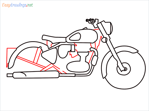 How to draw Bullet bike step (8)