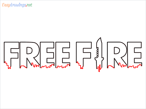 How to draw Free fire step (10)