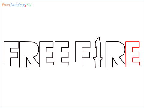 How to draw Free fire step (8)