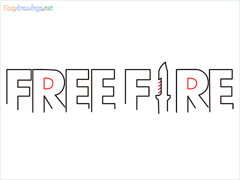 How to draw Free fire step (9)
