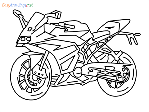 How to draw KTM bike step by step for beginners