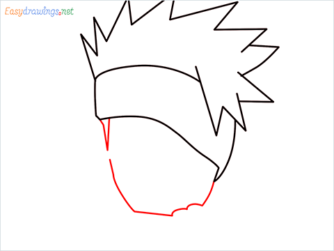 How to draw Kakashi hair step (4)