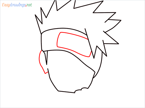 How to draw Kakashi hair step (5)