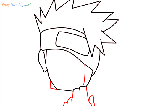 How to draw Kakashi hair step (6)