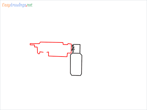 How to draw M249 Gun step (3)