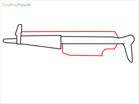 How to draw MP5 Gun step (4)
