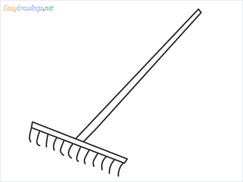 How to draw Rake step by step for beginners