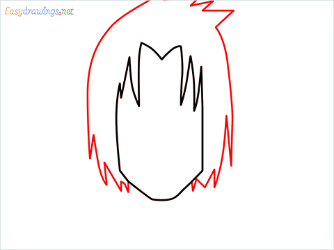 How to draw Sasuke uchiha step (3)