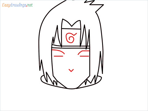 How to draw Sasuke uchiha step (5)