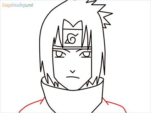 How to draw Sasuke uchiha step (8)