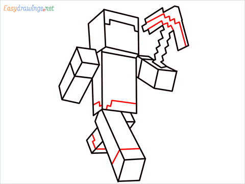 How to draw Steve from minecraft step (10)
