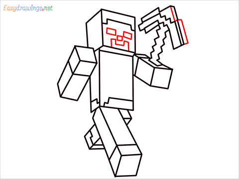 How to draw Steve from minecraft step (11)