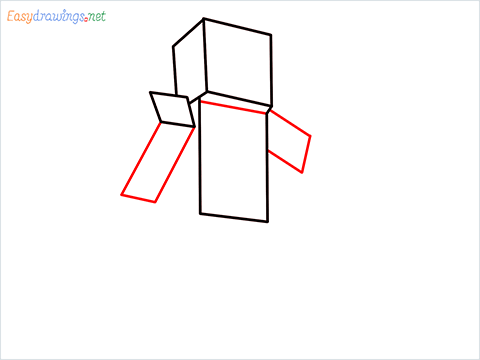 How to draw Steve from minecraft step (4)