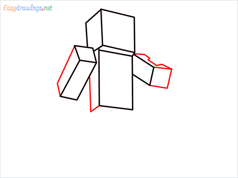 How to draw Steve from minecraft step (5)