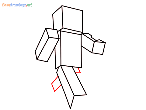 How to draw Steve from minecraft step (7)