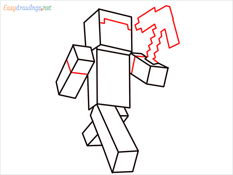 How to draw Steve from minecraft step (9)