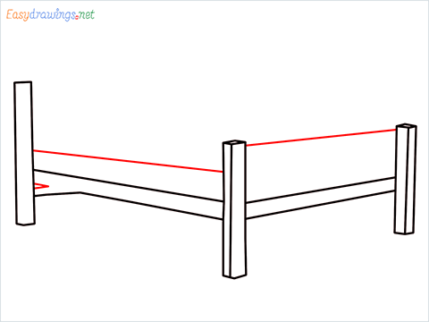 How to draw a Bed step (4)