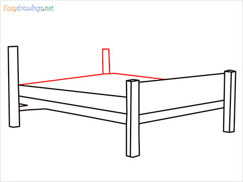 How to draw a Bed step (5)