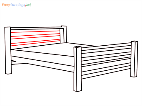 How to draw a Bed step (8)