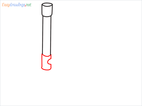 How to draw a Bunsen burner step (3)