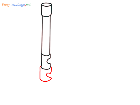 How to draw a Bunsen burner step (4)