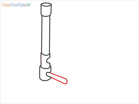 How to draw a Bunsen burner step (5)