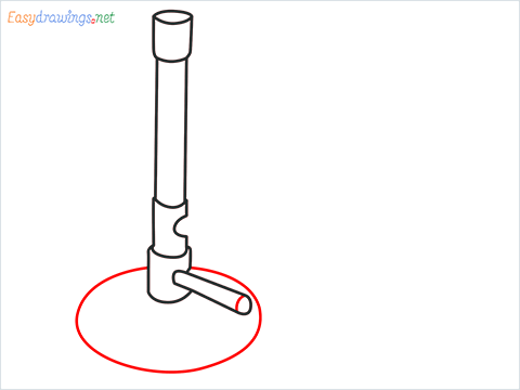 How to draw a Bunsen burner step (6)