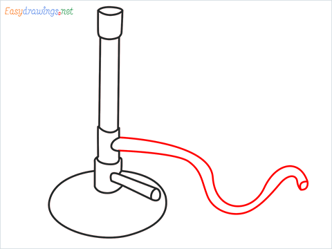 How to draw a Bunsen burner step (7)