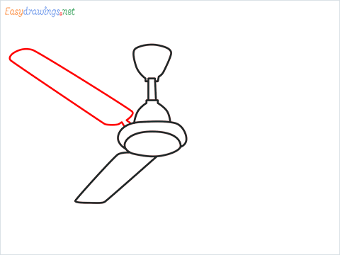 How to draw a Ceiling fan step (7)