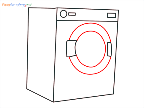 How to draw a Clothes dryer step (6)