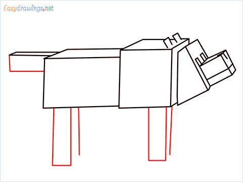How to draw a Minecraft Dog step (9)