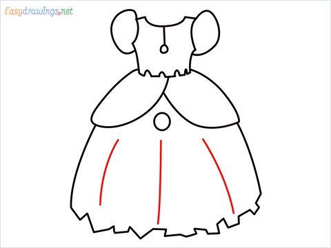 How to draw a Princess Dress step (7)
