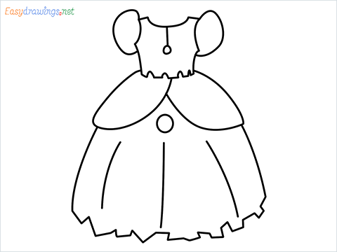 How to draw a Princess Dress step by step for beginners