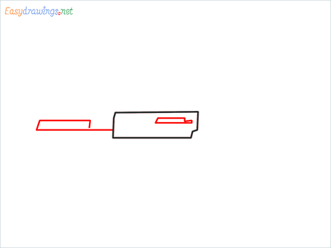 How to draw m60 Gun step (2)