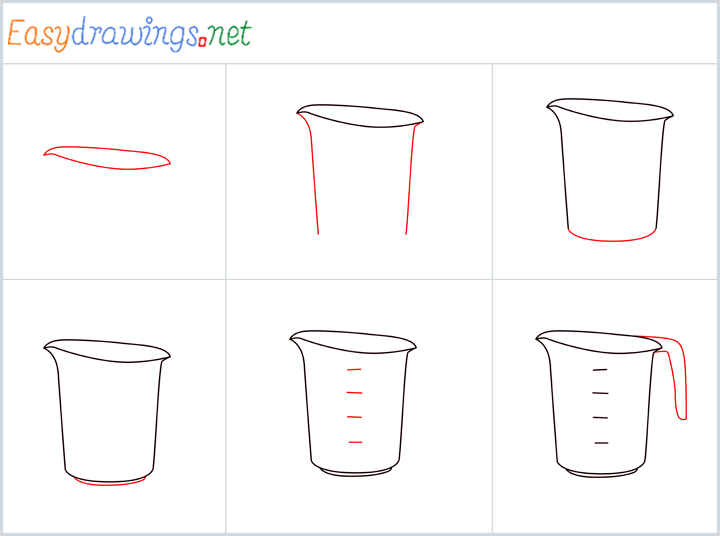 How To Draw A Measuring Cup Step By Step 6 Easy Phase 