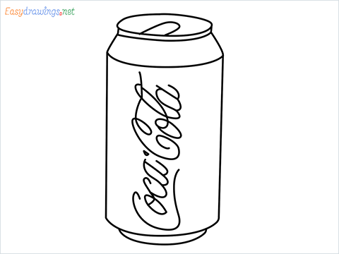 How to draw Coca Cola Can step by step for beginners