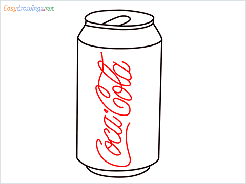 How to draw Coca Cola step (5)