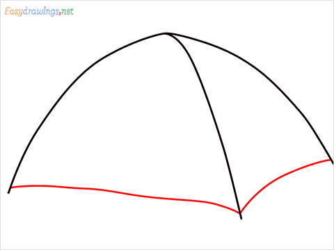 How to draw a Tent step (3)