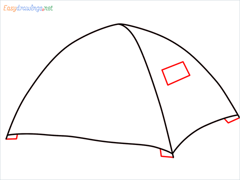How to draw a Tent step (4)