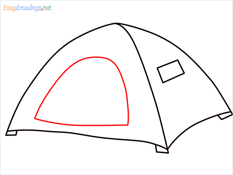 How to draw a Tent step (5)