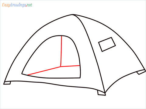 How to draw a Tent step (6)