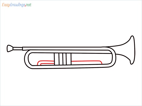 How to draw a Trumpet step (6)