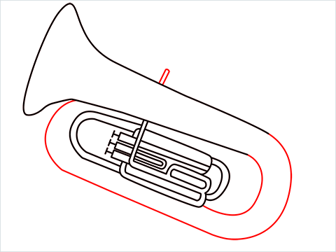 How to draw a Tuba step (9)
