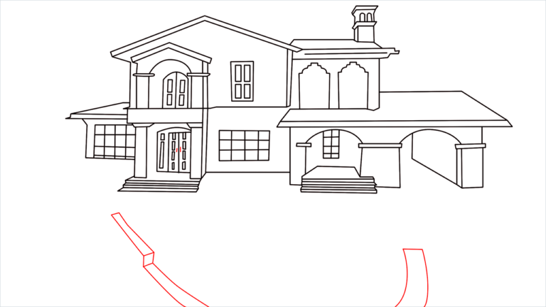 How To Draw A Mansion Step by Step - [15 Easy Phase]