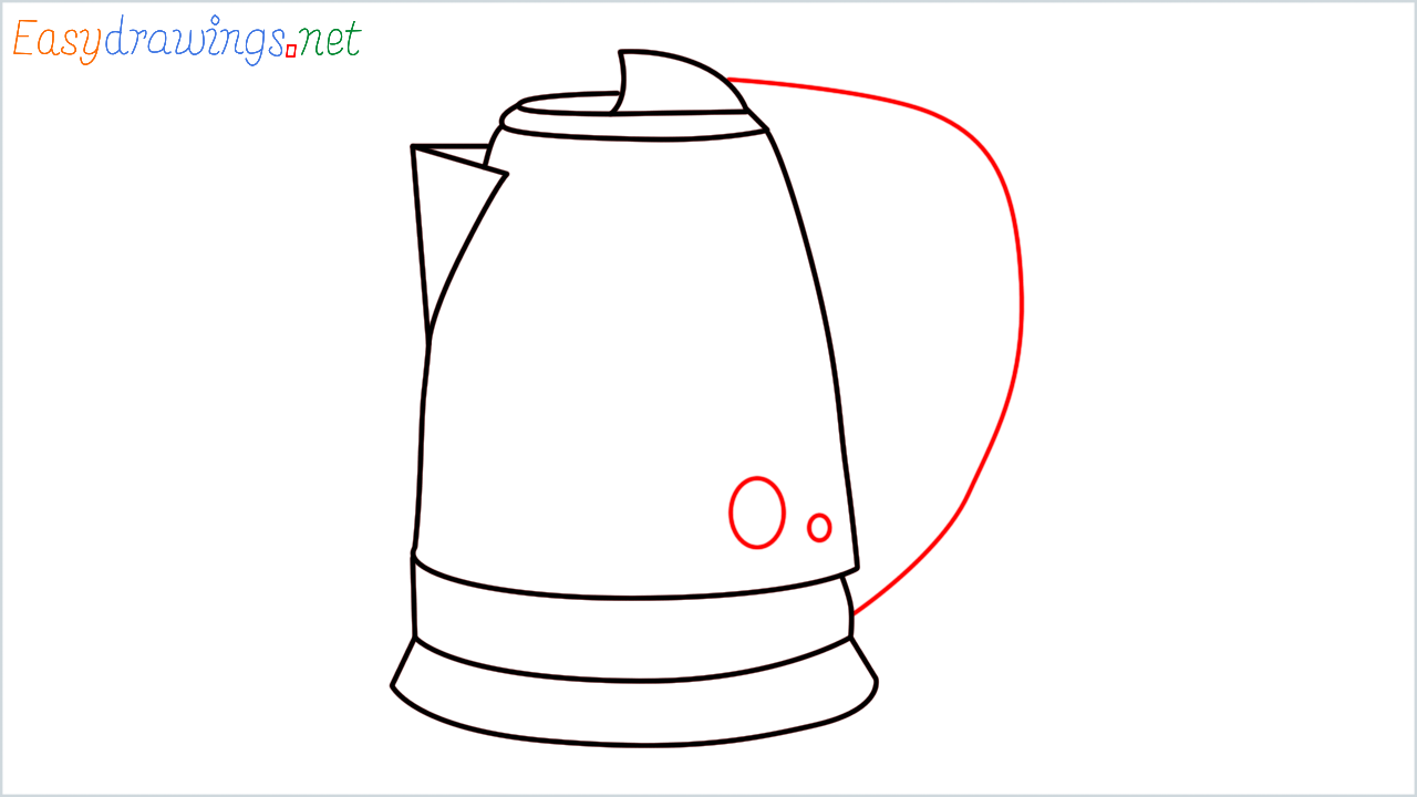 How to draw an Electric kettle step (8)