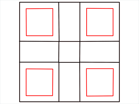 How to draw easy Ludo Board step (4)